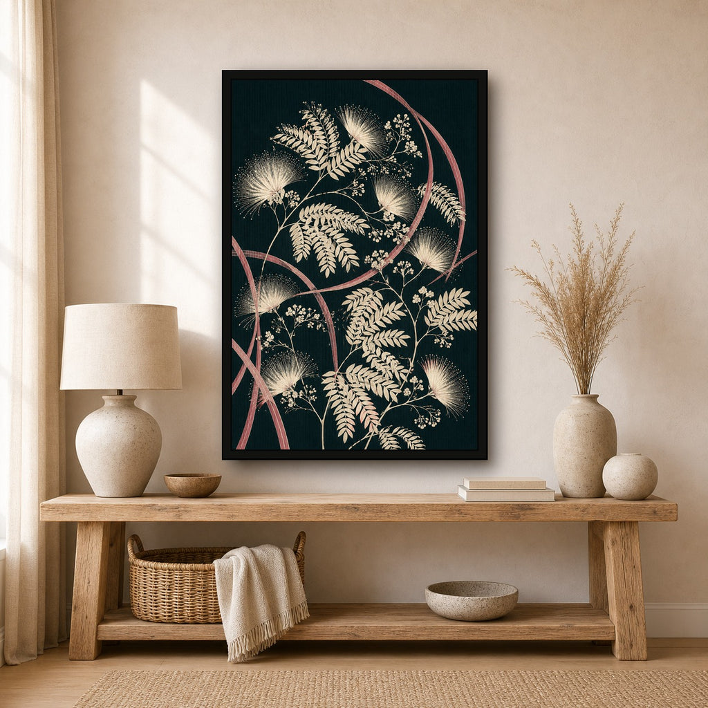 Abstract Floral Art Print, Modern Botanical Wall Art, Serene Japanese Inspired Poster in Your Choice of Sizes - 2x3 room mockup