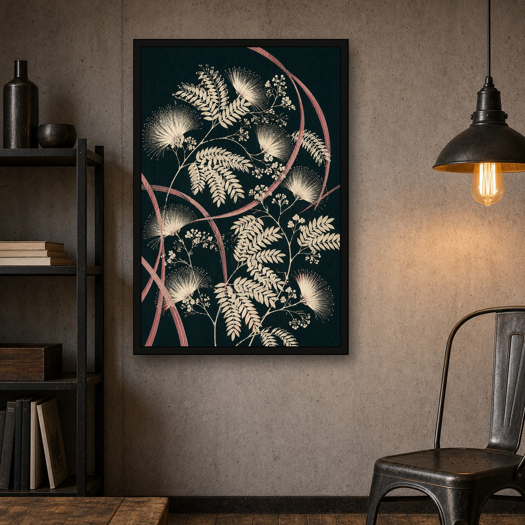 Abstract Floral Art Print, Modern Botanical Wall Art, Serene Japanese Inspired Poster in Your Choice of Sizes - 2x3 room mockup