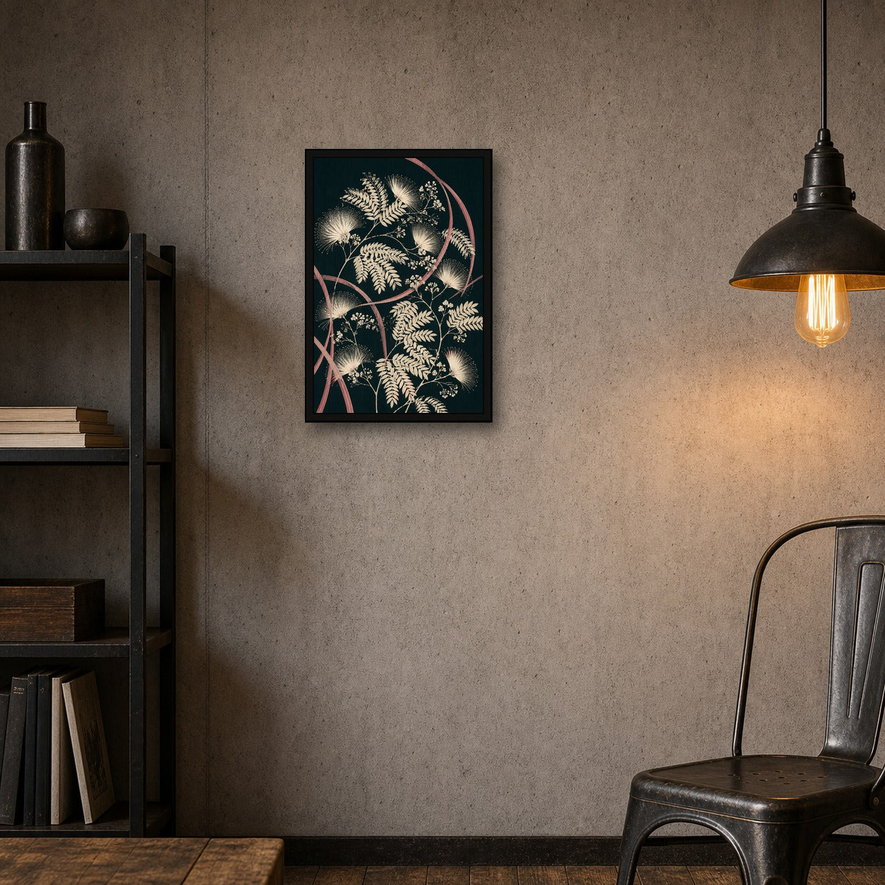 Abstract Floral Art Print, Modern Botanical Wall Art, Serene Japanese Inspired Poster in Your Choice of Sizes - 2x3 room mockup
