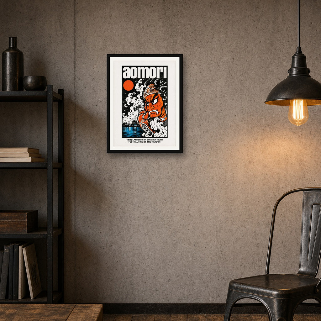 Aomori Nebuta Festival Poster - Japanese Mythology Art, Vibrant Japan Travel Print, Harborside Decor in Six Sizes - 3x4 room mockup