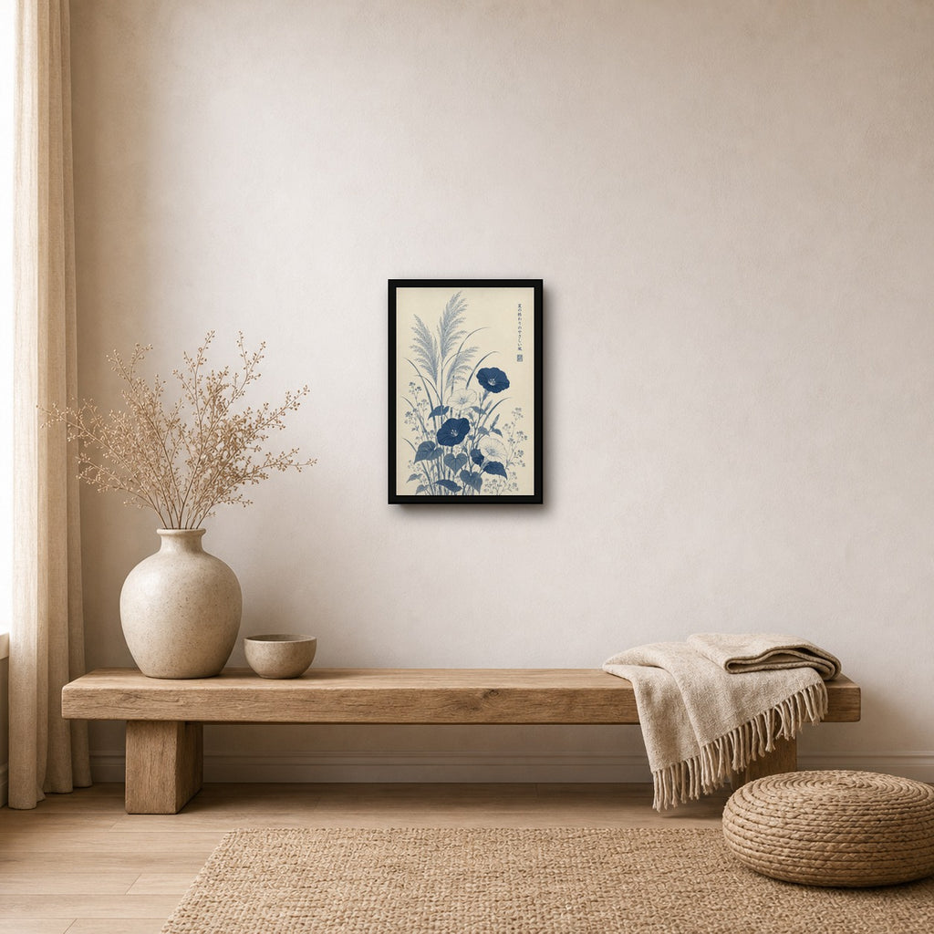 Autumn Chestnut Botanical Print - Japanese Ukiyo-e Style Wall Art, Nature Home Decor, Choose Your Size - 2x3 room mockup