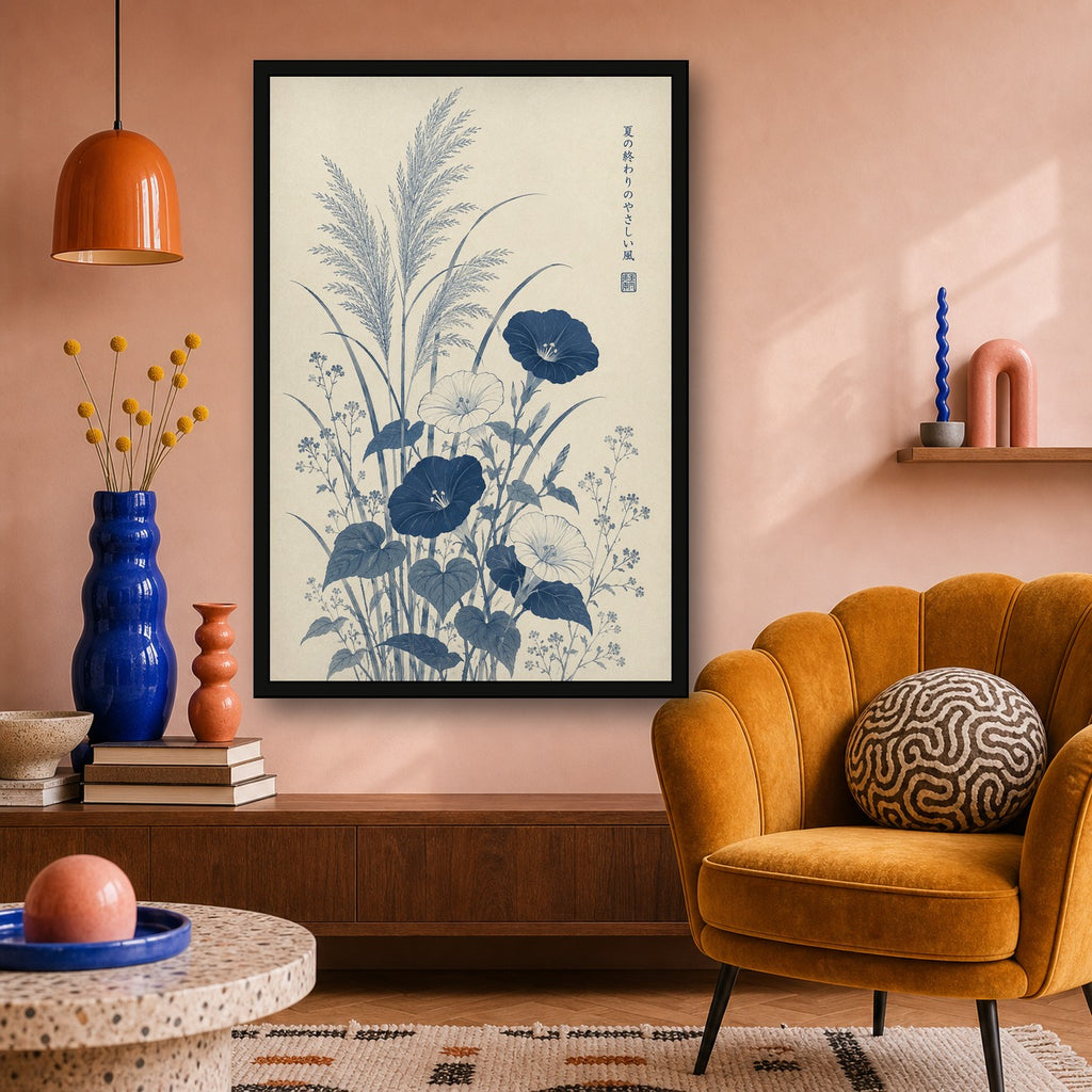 Autumn Chestnut Botanical Print - Japanese Ukiyo-e Style Wall Art, Nature Home Decor, Choose Your Size - 2x3 room mockup