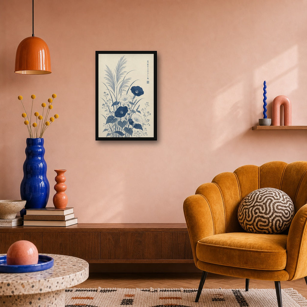 Autumn Chestnut Botanical Print - Japanese Ukiyo-e Style Wall Art, Nature Home Decor, Choose Your Size - 2x3 room mockup