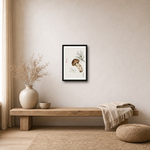 Autumn Truffle Japanese Art Print, Elegant Woodland Wall Decor, Nature-Inspired Giclée Poster in Various Sizes - corrected 2x3 room mockup