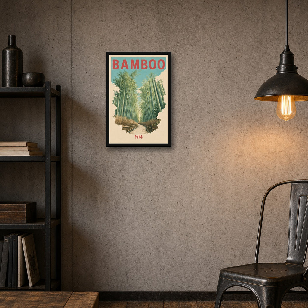Bamboo Grove Japan Travel Poster - 2x3 room mockup