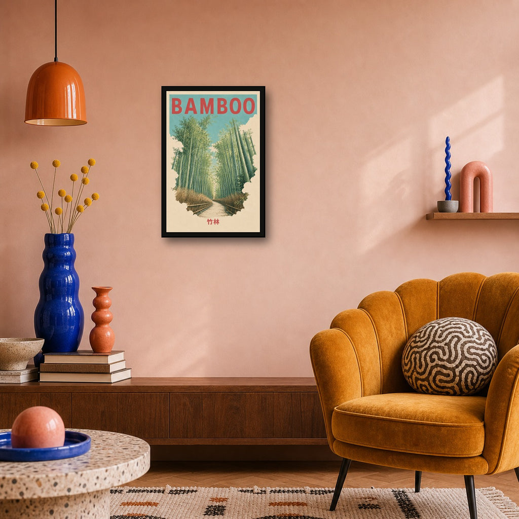 Bamboo Grove Japan Travel Poster - 2x3 room mockup