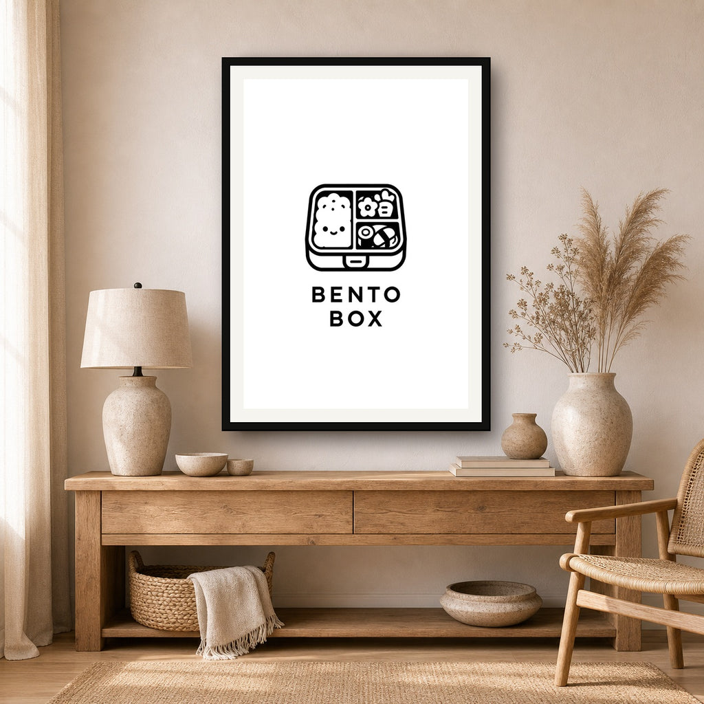 Bento Box Minimal Japanese Icon Poster - A room mockup