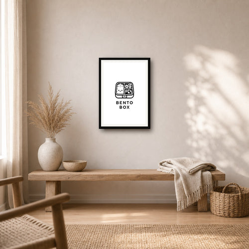 Bento Box Minimal Japanese Icon Poster - A room mockup