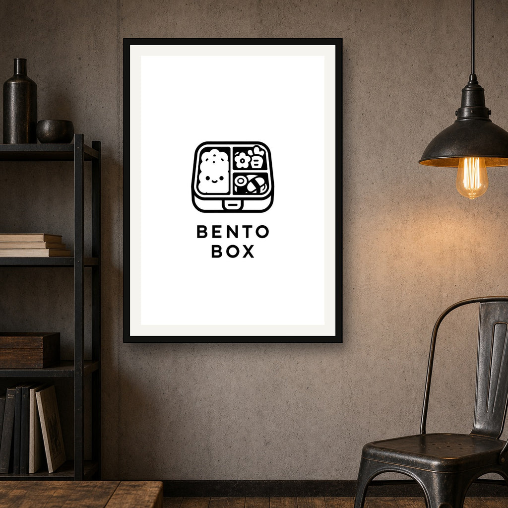 Bento Box Minimal Japanese Icon Poster - A room mockup