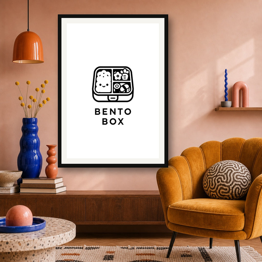 Bento Box Minimal Japanese Icon Poster - A room mockup