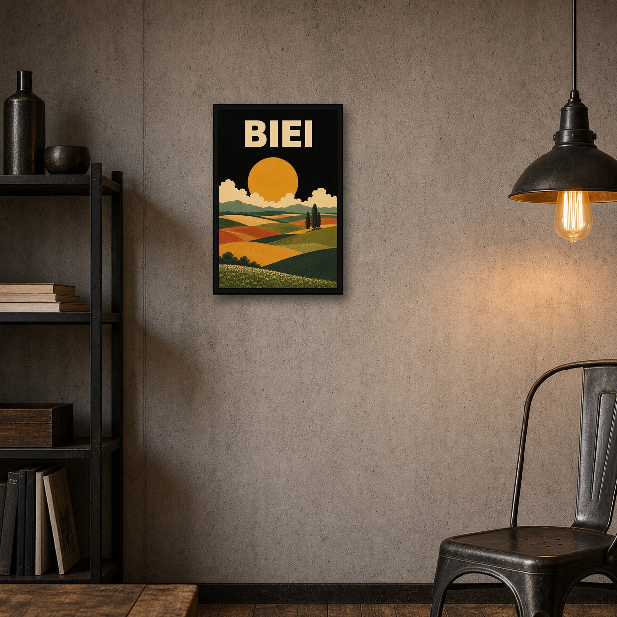 Biei Fields Japanese Travel Poster - 2x3 room mockup