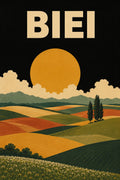 Biei Fields Japanese Travel Poster