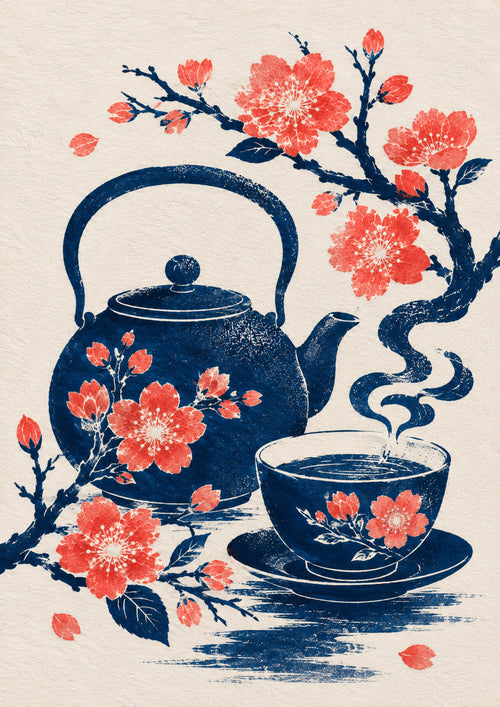 Blossom Teapot Japanese Tea Poster