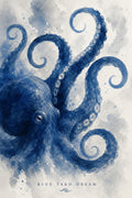 Blue Tako Dream Japanese Retro Poster