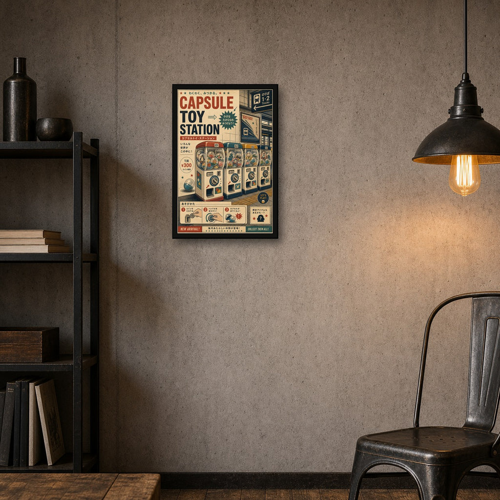 Capsule Toy Station Japanese Poster - 2x3 room mockup