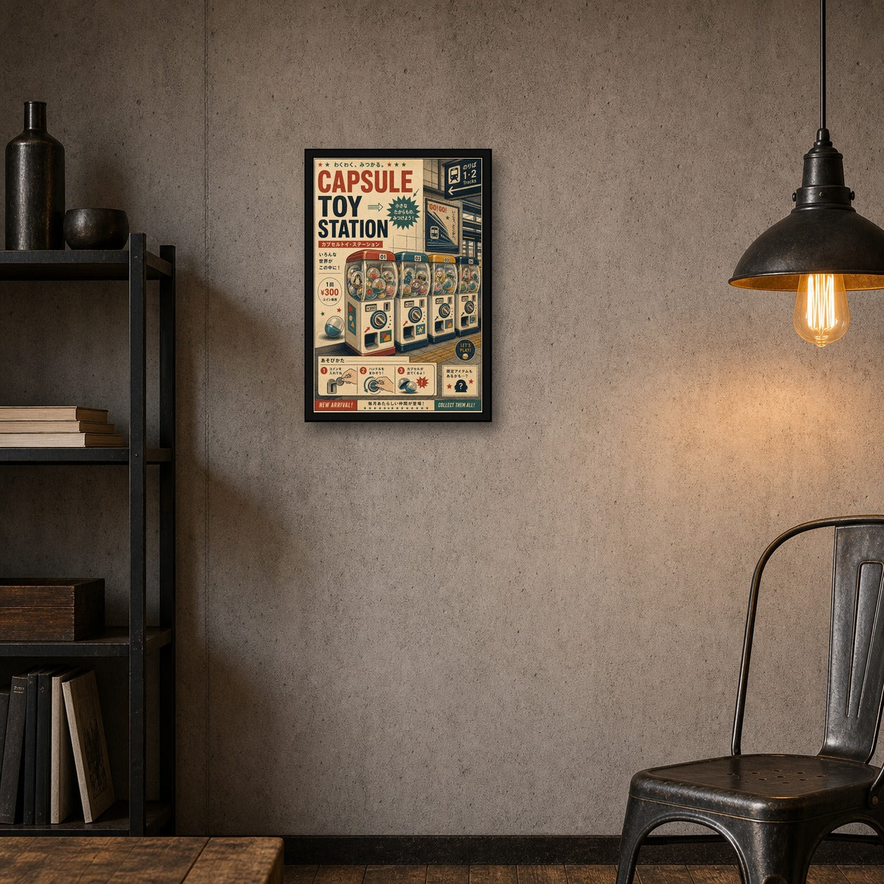 Capsule Toy Station Japanese Poster - 2x3 room mockup