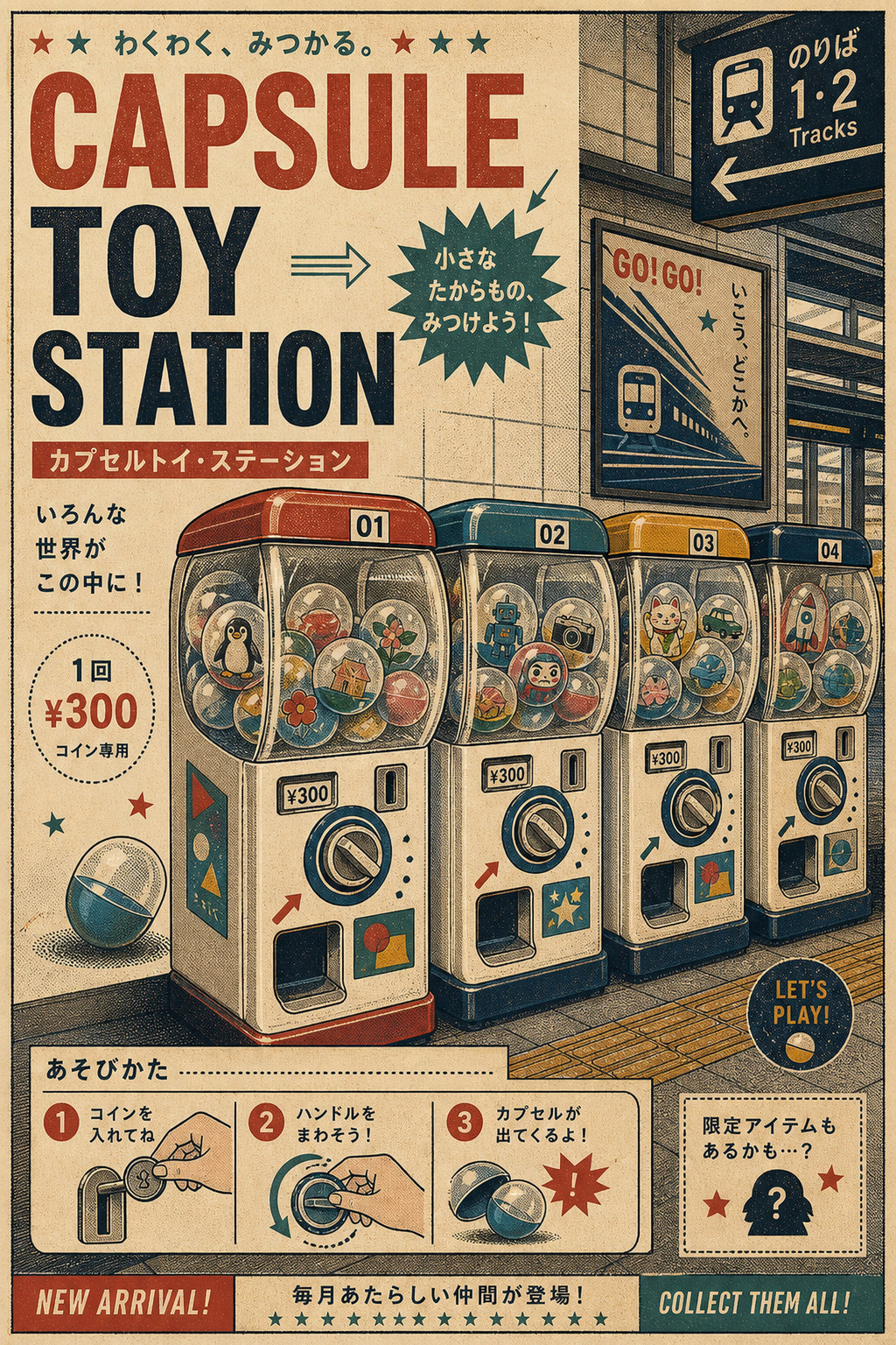 Capsule Toy Station Japanese Poster