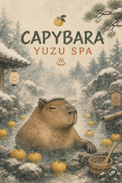 Capybara Yuzu Spa Japanese Poster