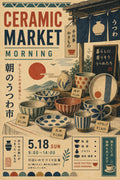 Ceramic Market Morning Japanese Poster