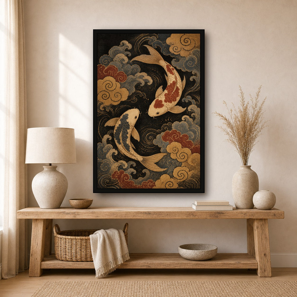 Cloud Koi Japanese Fish Poster - 2x3 room mockup