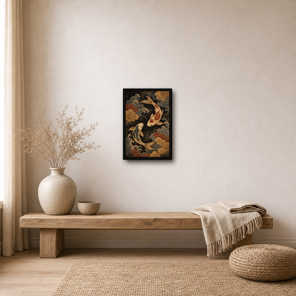 Cloud Koi Japanese Fish Poster - 2x3 room mockup