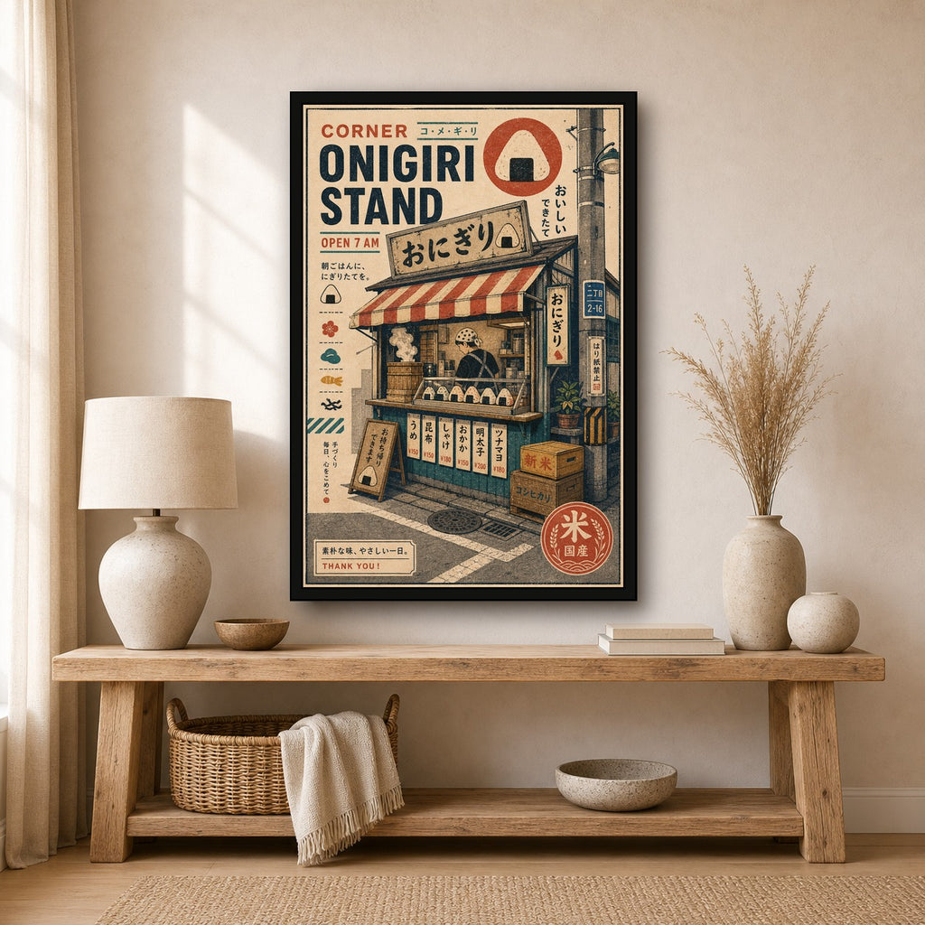 Corner Onigiri Stand Japanese Poster - 2x3 room mockup