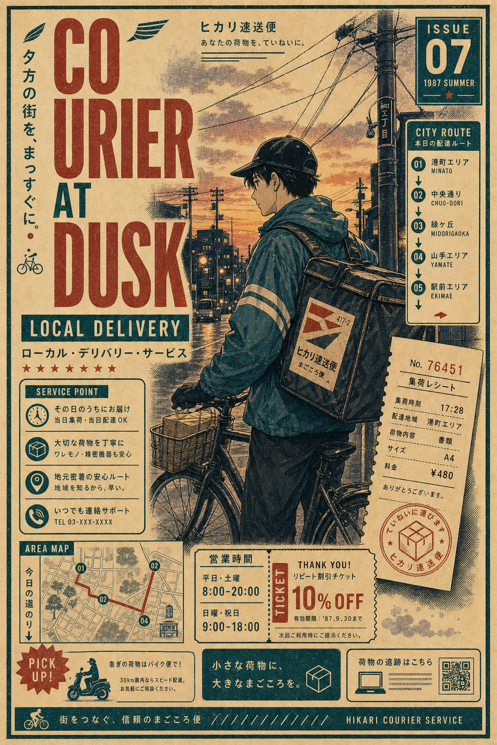 Courier At Dusk Japanese Poster