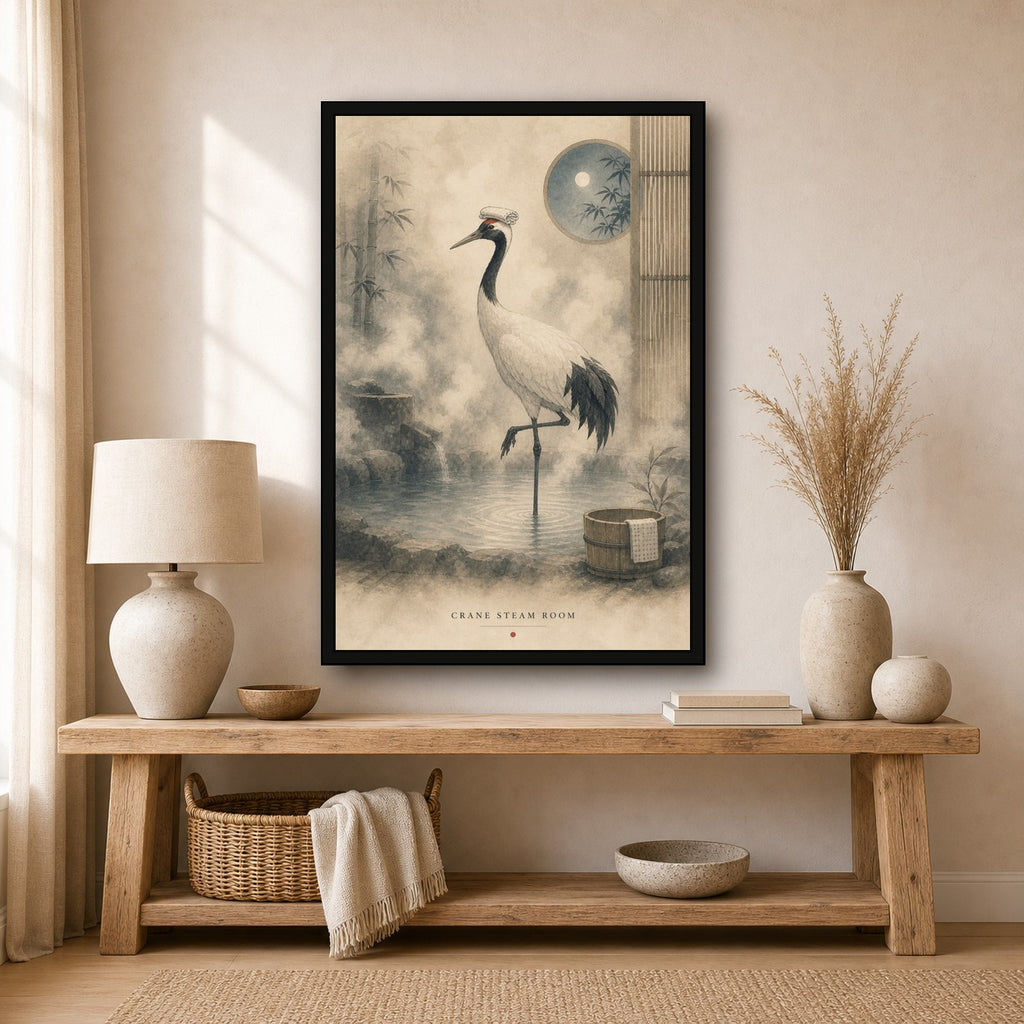 Crane Steam Room Japanese Poster - 2x3 room mockup