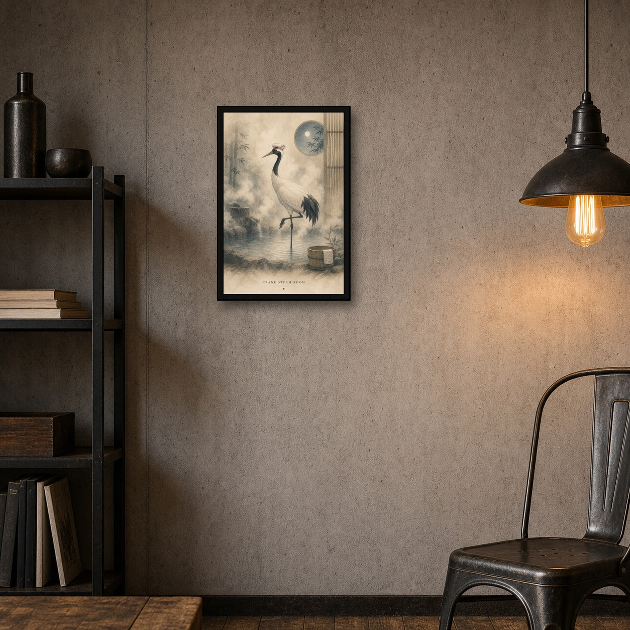 Crane Steam Room Japanese Poster - 2x3 room mockup