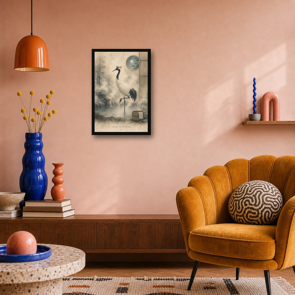 Crane Steam Room Japanese Poster - 2x3 room mockup