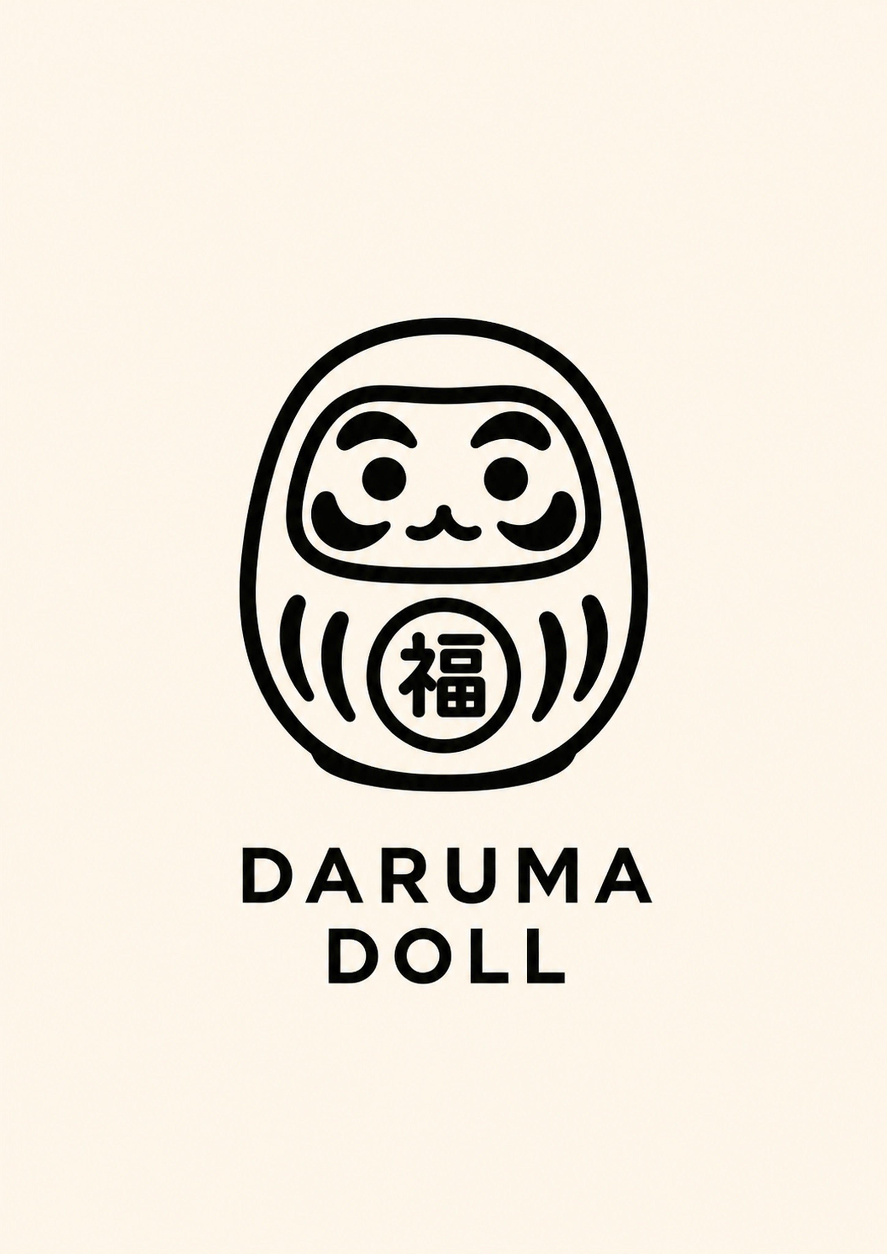 Daruma Doll Icon Japanese Poster