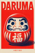 Daruma Red Japanese Lucky Doll Poster