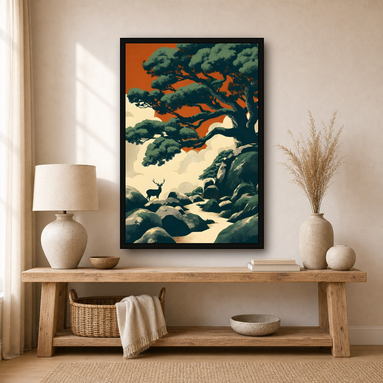 Deer Forest Japanese Nature Poster – Hikari Poster Lab