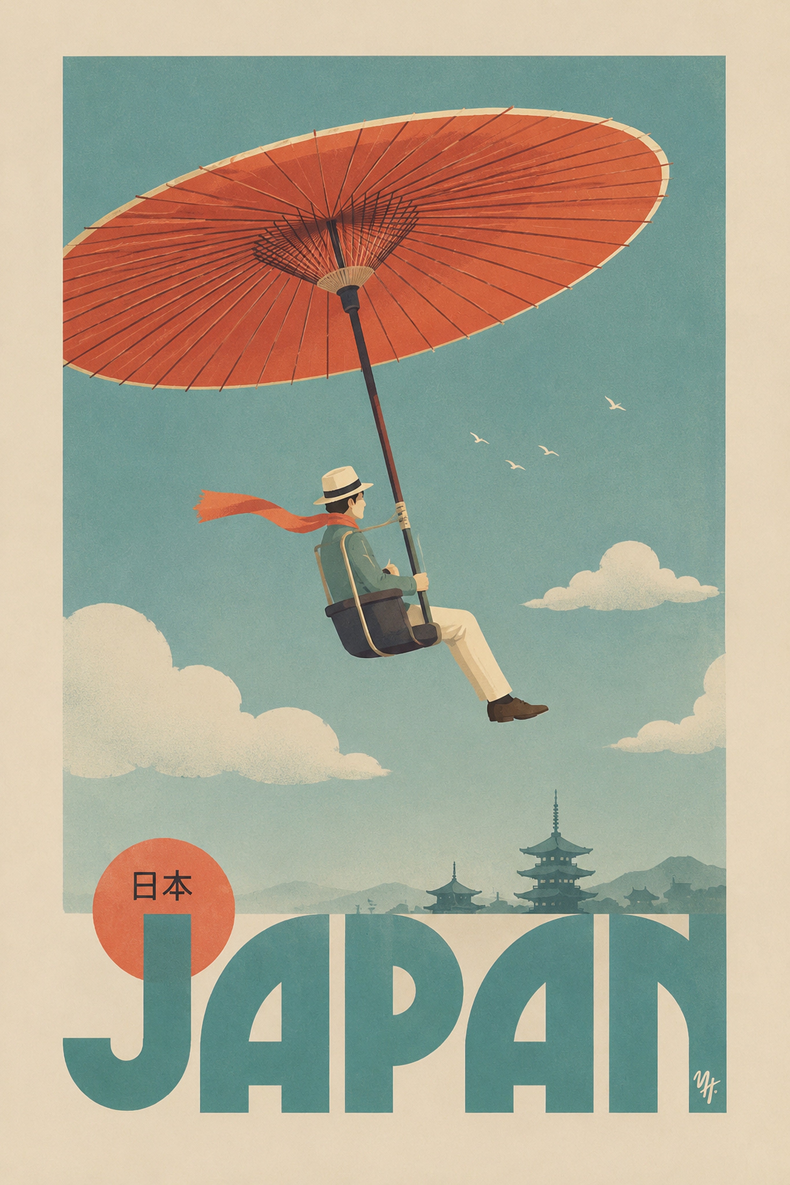 Dreamy Japan Travel Poster - Vintage Style Wall Art for Serene Decor in Multiple Sizes