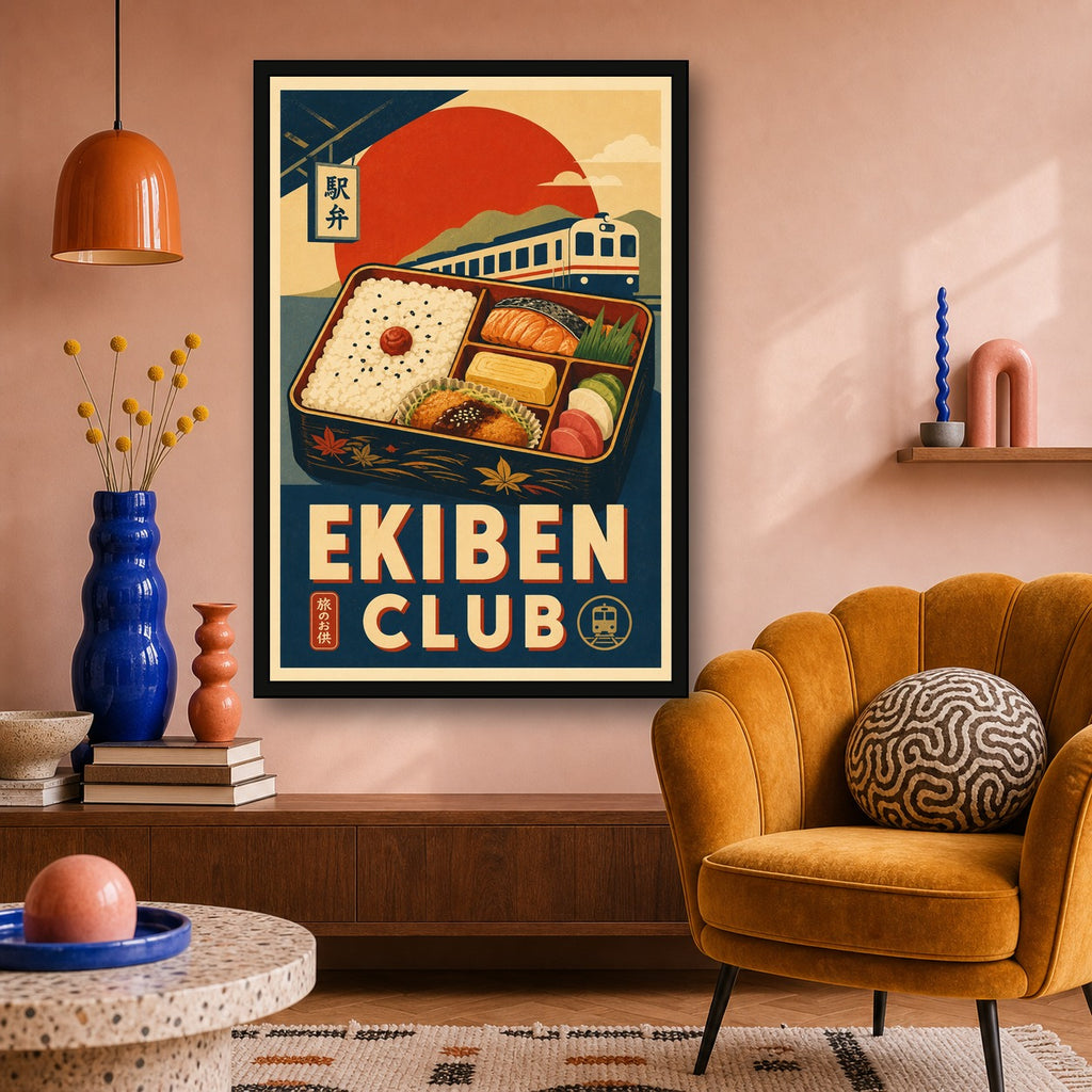 Ekiben Club Japanese Bento Poster - 2x3 room mockup