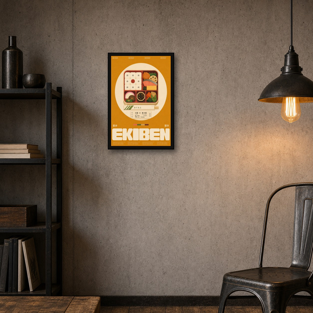Ekiben Lunch Box Poster, Vibrant Japanese Food Art Print for Kitchen & Dining Decor - 2x3 room mockup