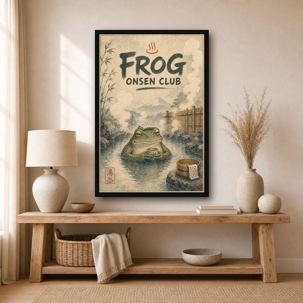 Frogonsenclub Japanese Retro Poster Print - 2x3 room mockup