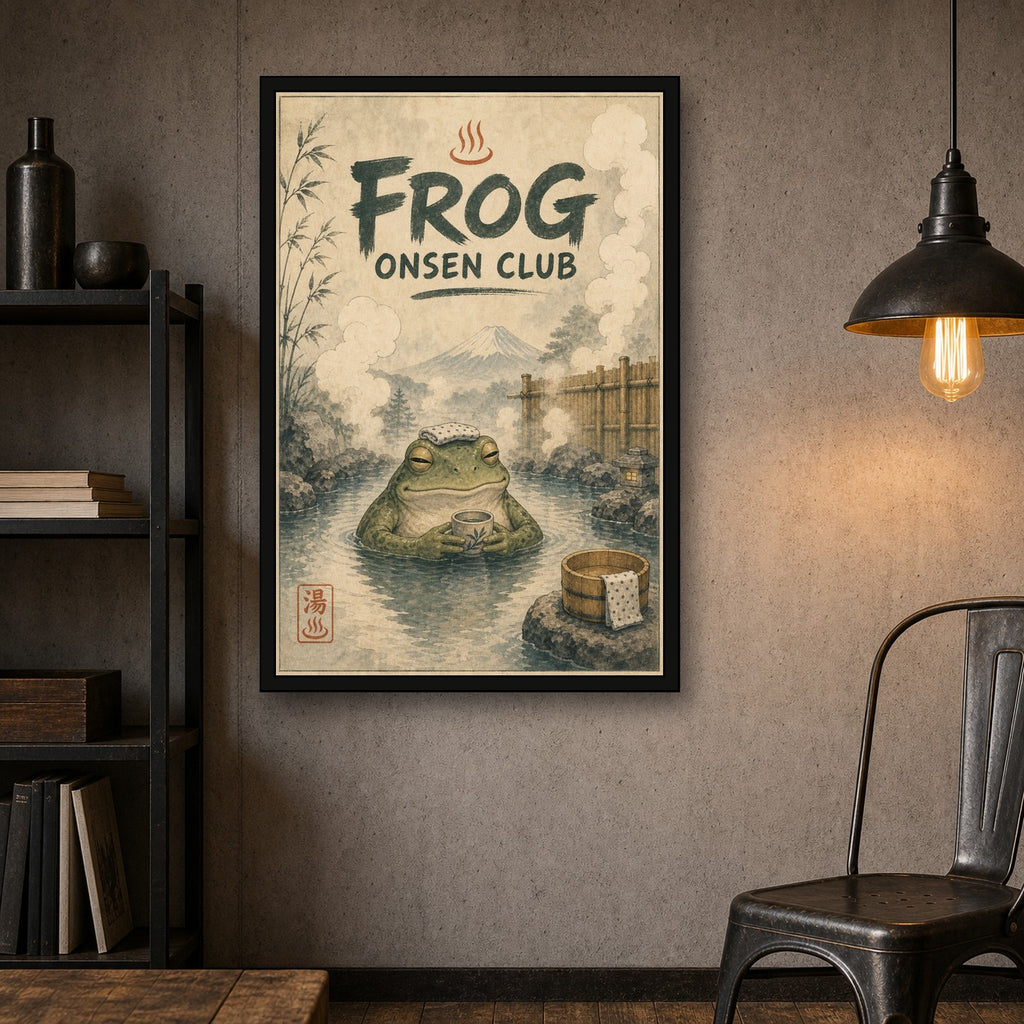 Frogonsenclub Japanese Retro Poster Print - 2x3 room mockup