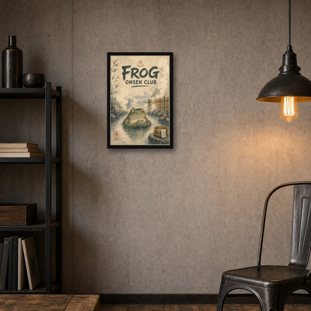 Frogonsenclub Japanese Retro Poster Print - 2x3 room mockup