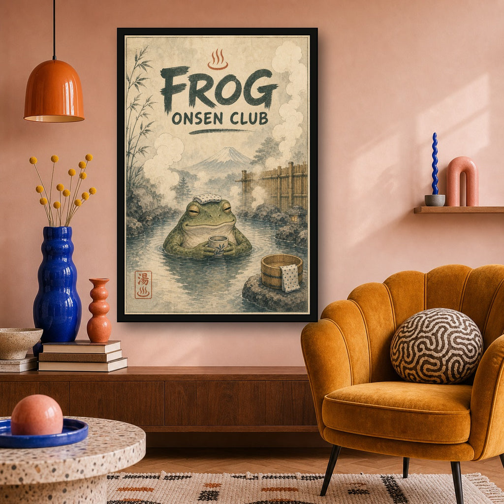 Frogonsenclub Japanese Retro Poster Print - 2x3 room mockup