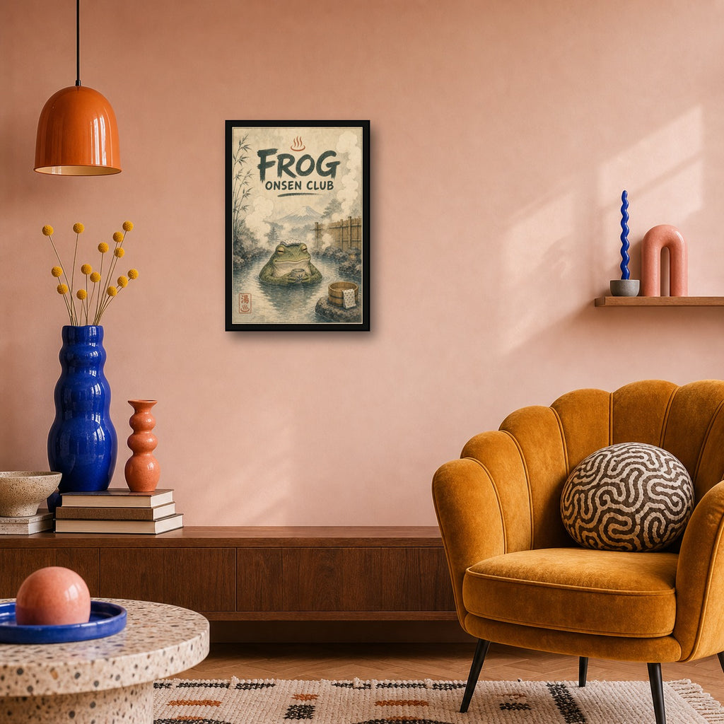 Frogonsenclub Japanese Retro Poster Print - 2x3 room mockup