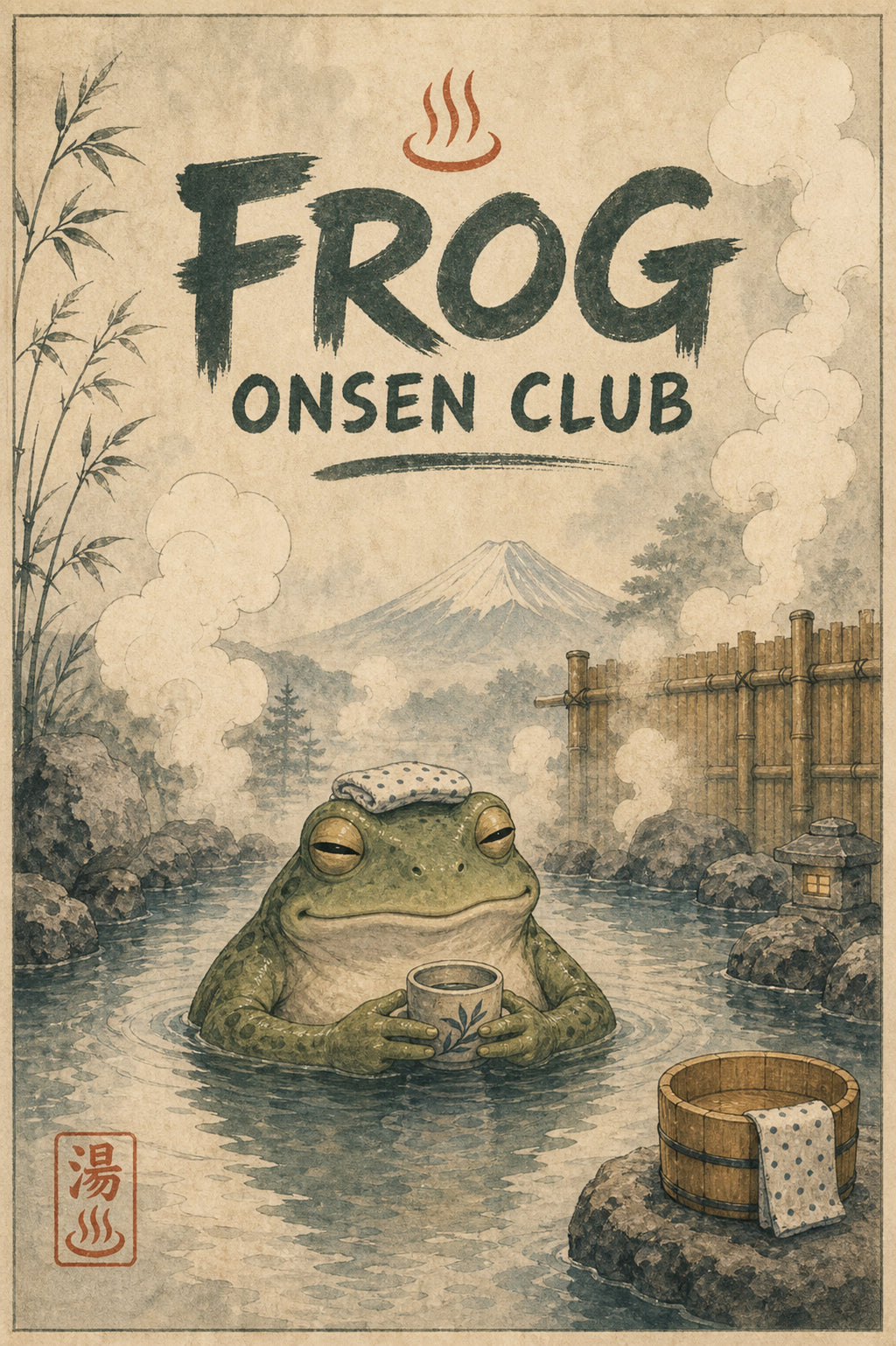 Frogonsenclub Japanese Retro Poster Print