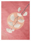 Ginkgo & Peach Sunset Poster, Japanese Serenity Wall Art, Zen Nature Print in Your Choice of Six Sizes - corrected 3x4 flat artwork