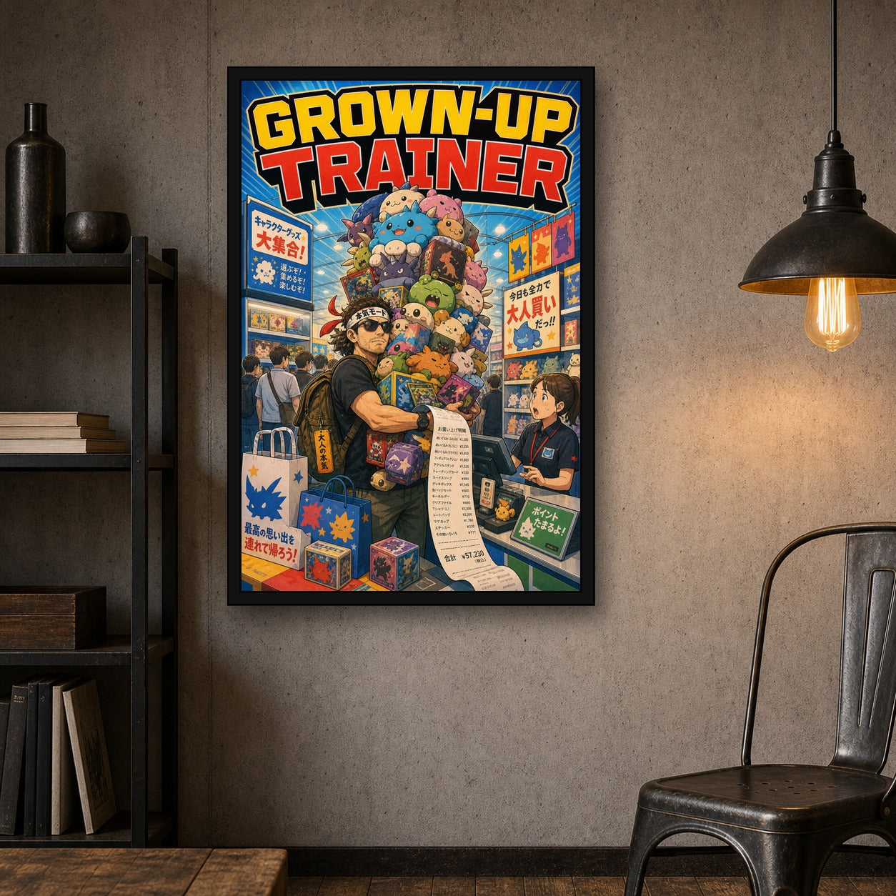 Grownuptrainer Japanese Retro Poster Print - 2x3 room mockup