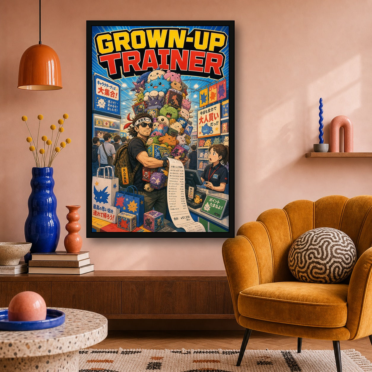 Grownuptrainer Japanese Retro Poster Print - 2x3 room mockup