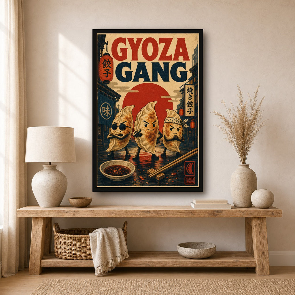 Gyozagang Japanese Retro Poster Print - 2x3 room mockup