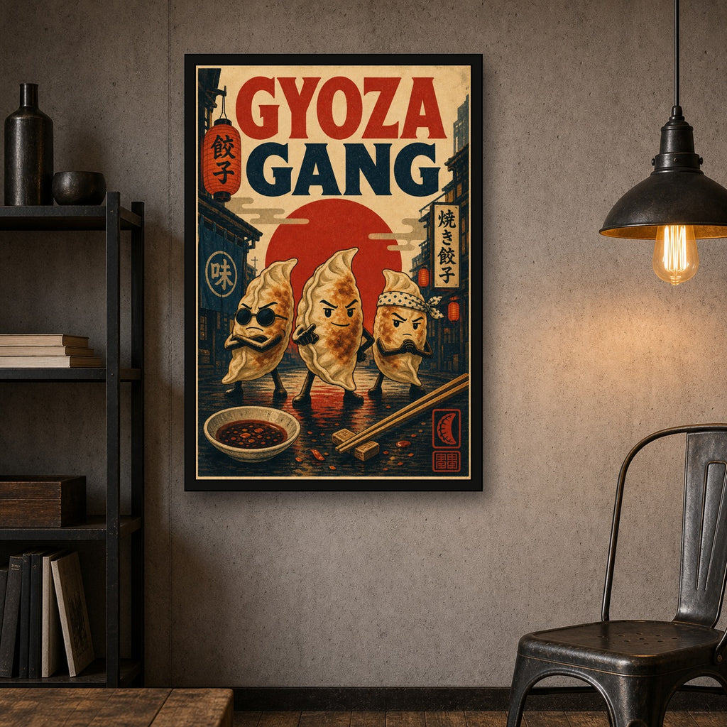Gyozagang Japanese Retro Poster Print - 2x3 room mockup