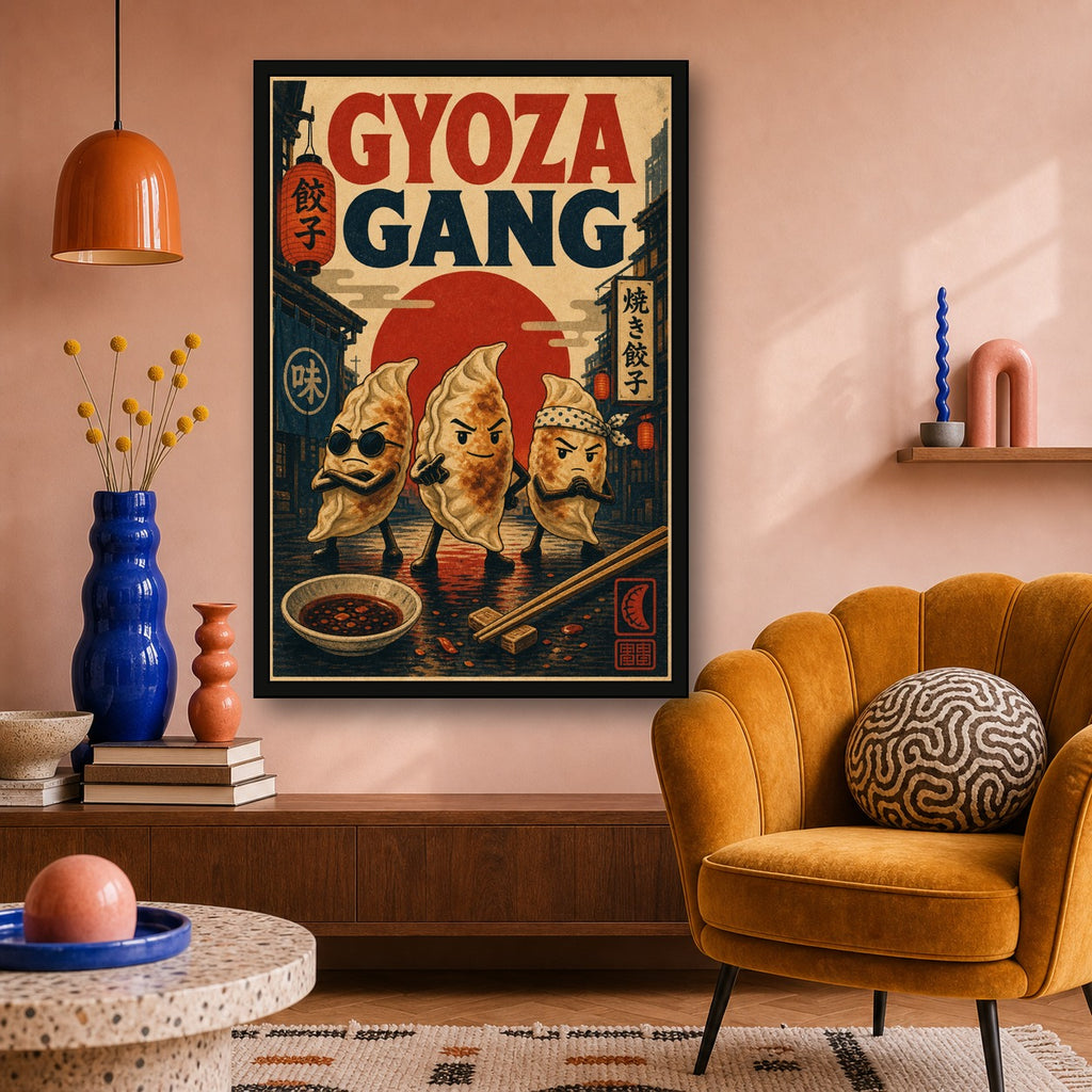Gyozagang Japanese Retro Poster Print - 2x3 room mockup