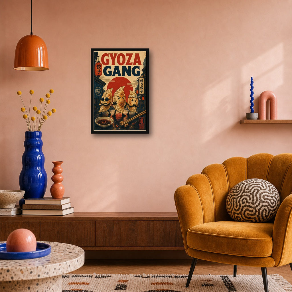 Gyozagang Japanese Retro Poster Print - 2x3 room mockup