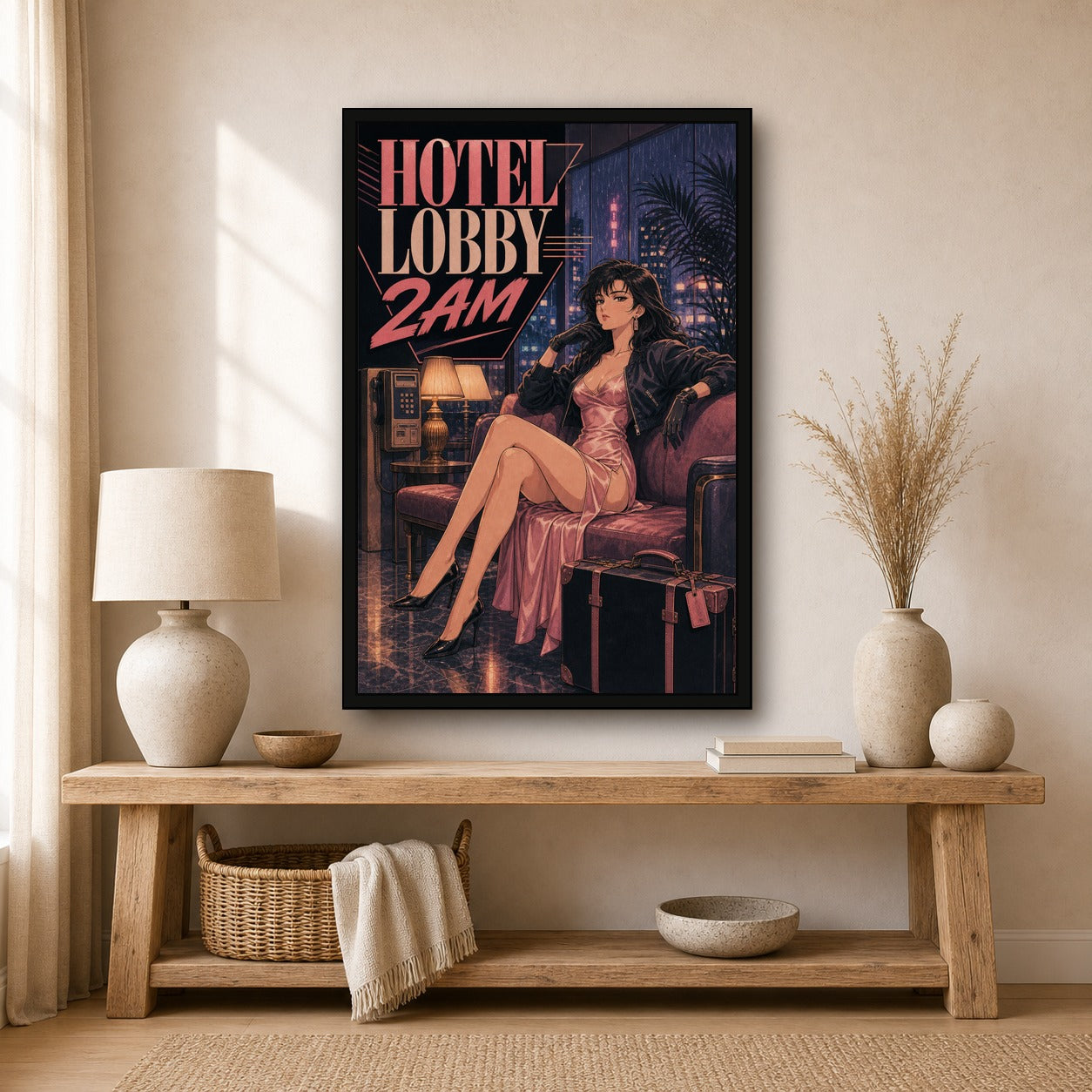 Hotellobby2am Japanese Retro Poster Print - 2x3 room mockup